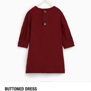 Zara kids  burgundy button dress